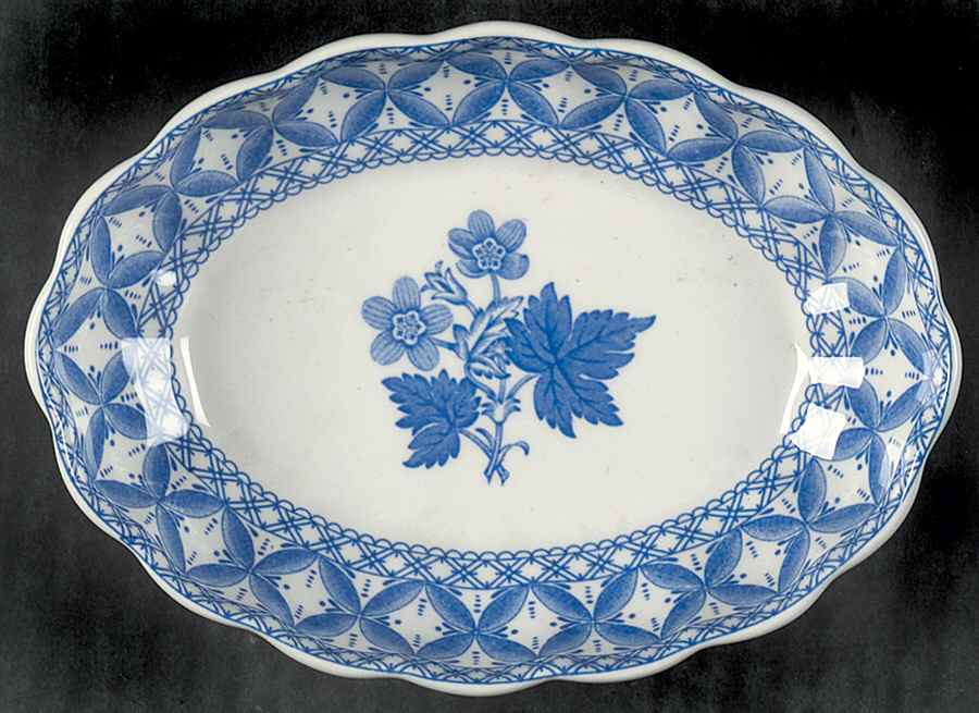 Blue Geranium Small Oval Tray by Spode-1