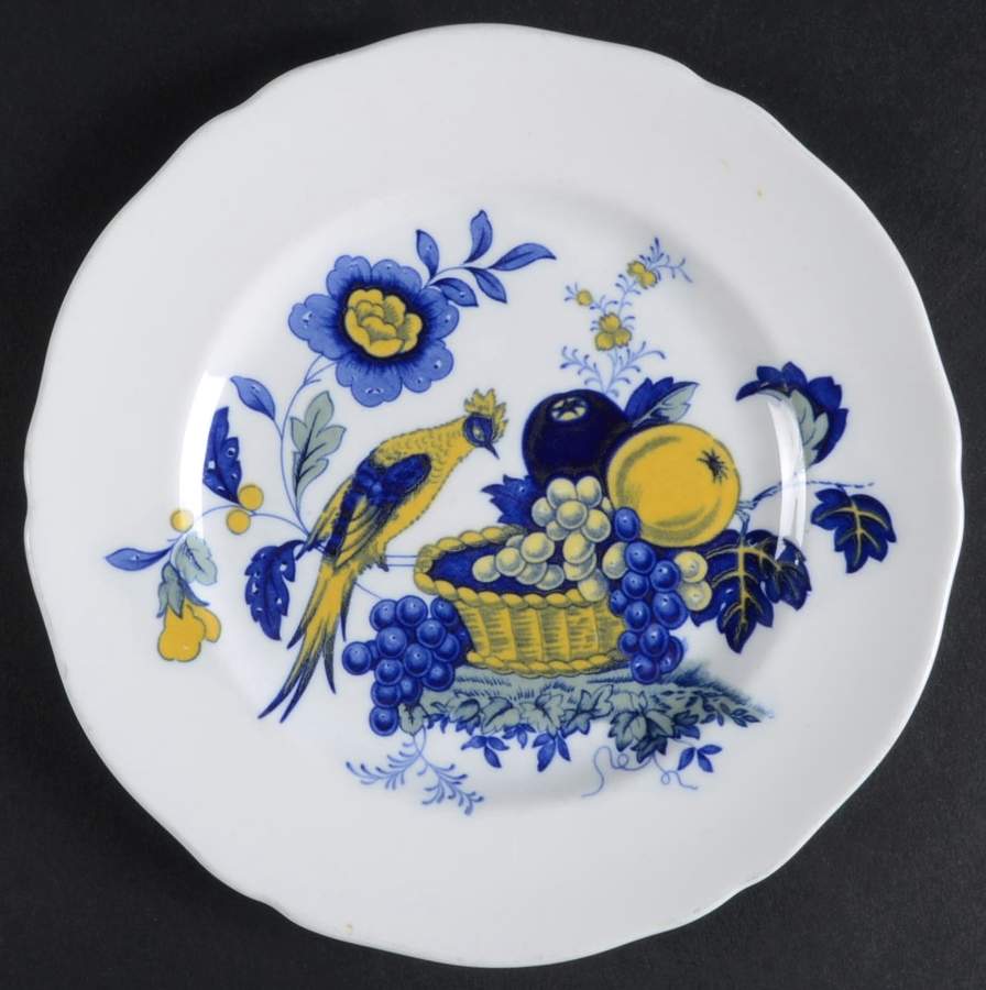 Blue Harvest Blue Bird (Gold Trim) Bread & Butter Plate by Spode-1