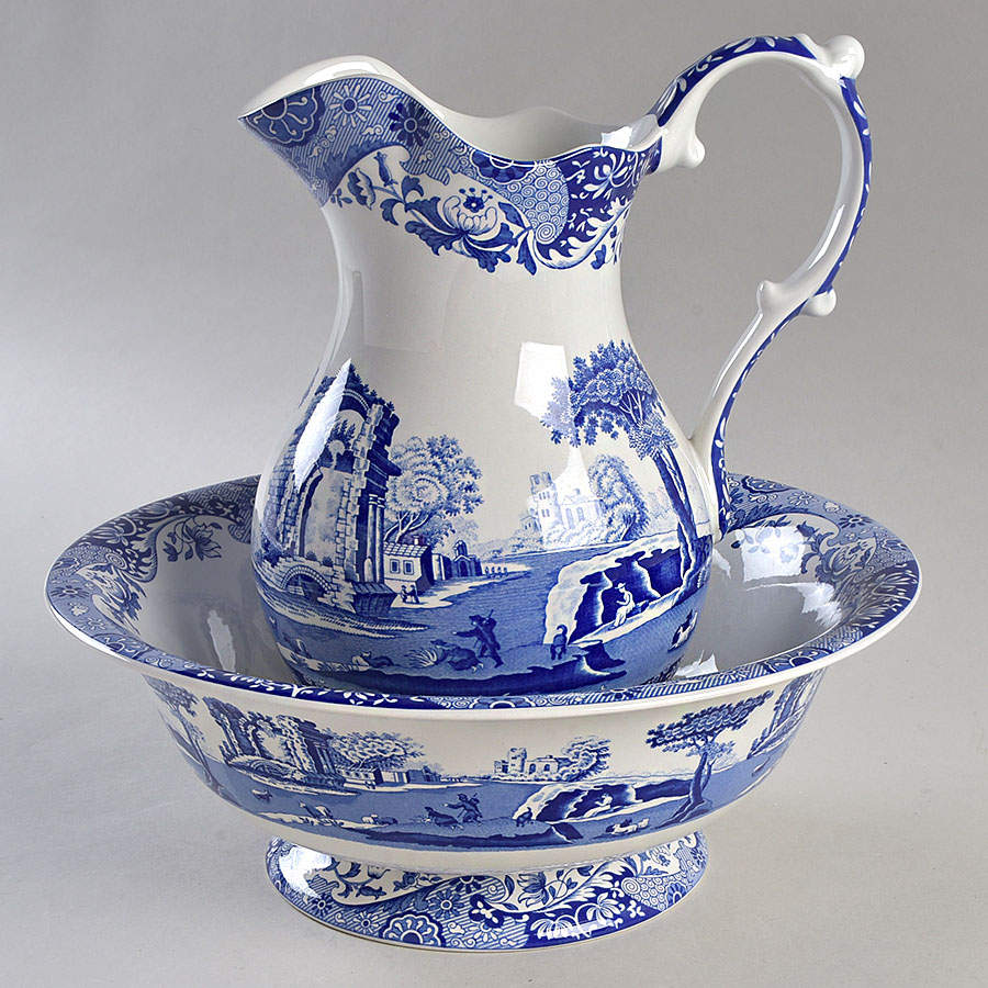 Blue Italian 48 Oz Pitcher and Bowl Set by Spode-1