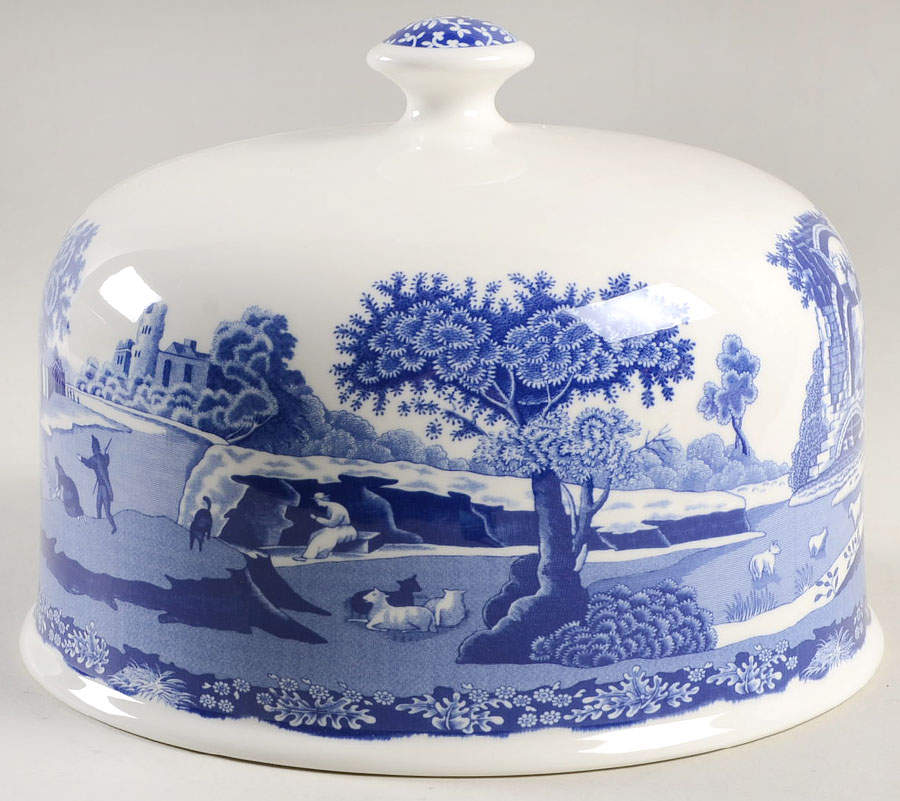 Blue Italian Dome for Cheese Dome & Plate 250th Anniversary by Spode-1