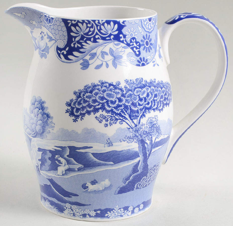 Blue Italian Large Liverpool Jug by Spode-1
