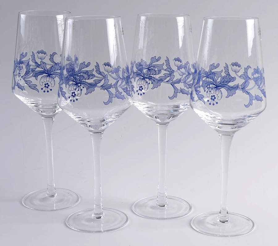 Blue Italian Glassware Wine - Set of 4 by Spode-1