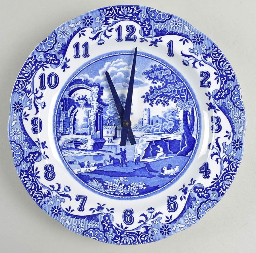 Blue Italian Hanging Wall Clock by Spode-1
