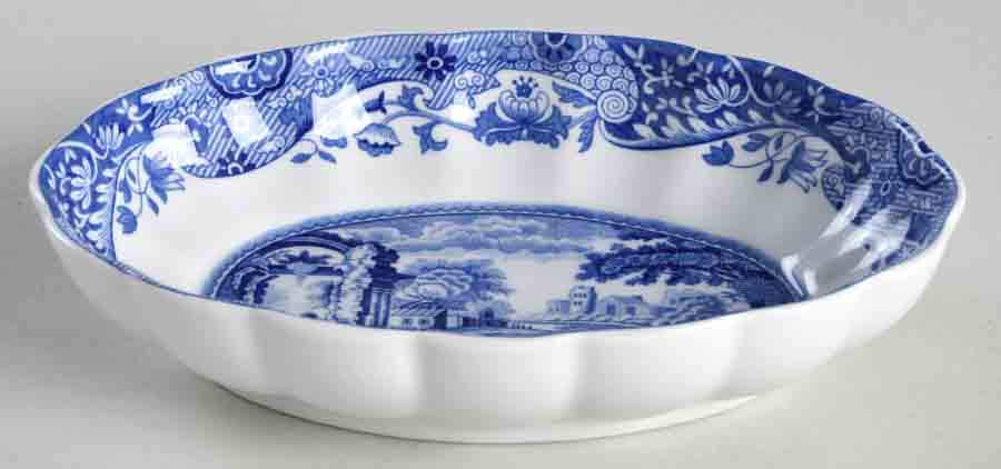 Blue Italian Small Oval Fluted Dish by Spode-1