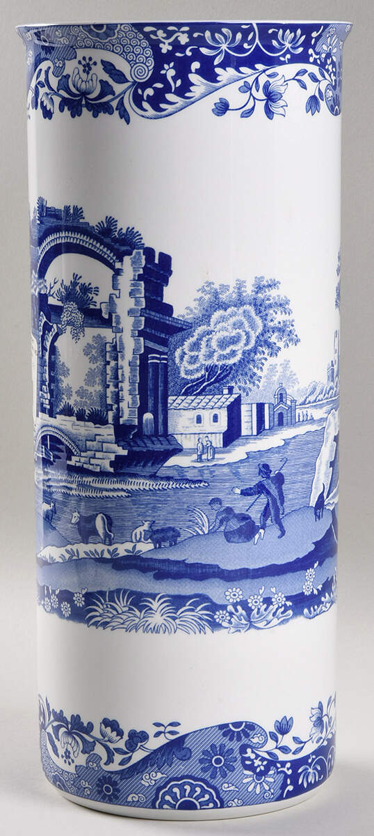 Blue Italian Pasta Jar No Lid by Spode-1
