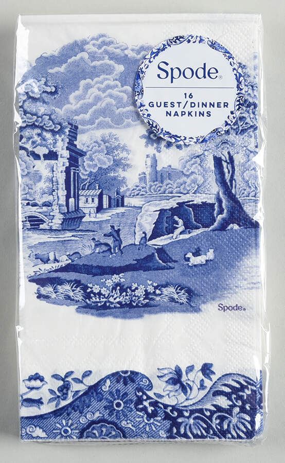 Blue Italian Package of Paper Guest Dinner Napkins by Spode-1