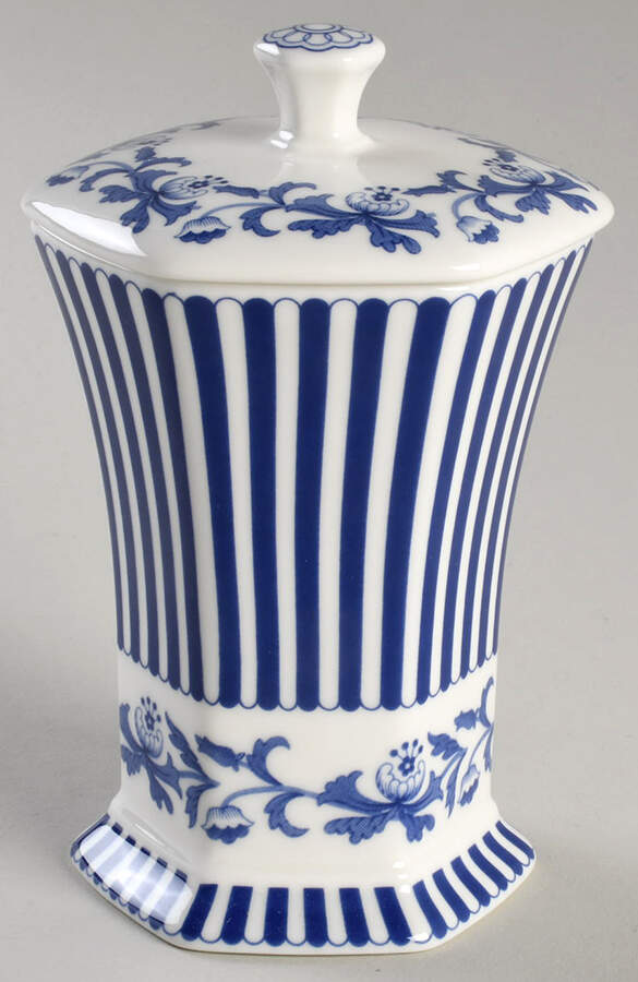 Blue Italian Mini Vase with Lid by Spode-1