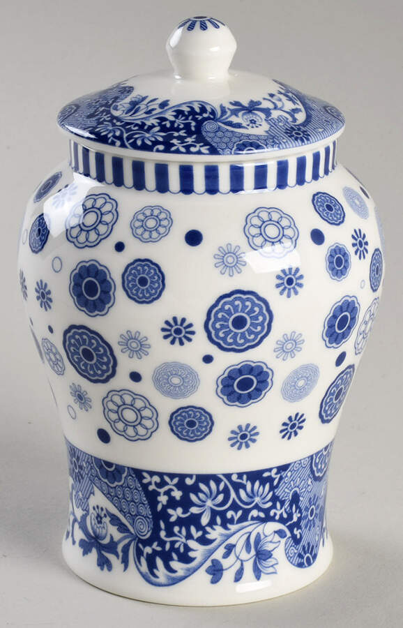 Blue Italian Mini Vase with Lid by Spode-1