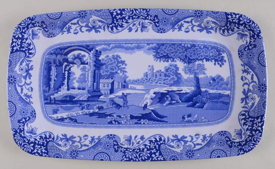 Blue Italian 13" Melamine Sandwich Tray by Spode-1