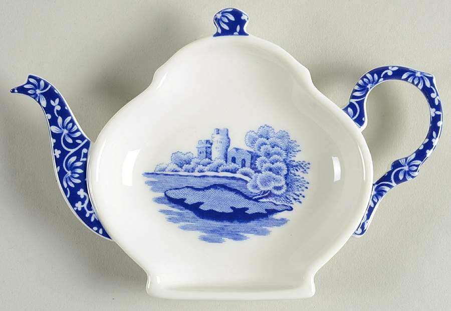 Blue Italian Tea Bag Holder/Spoon Rest by Spode-1