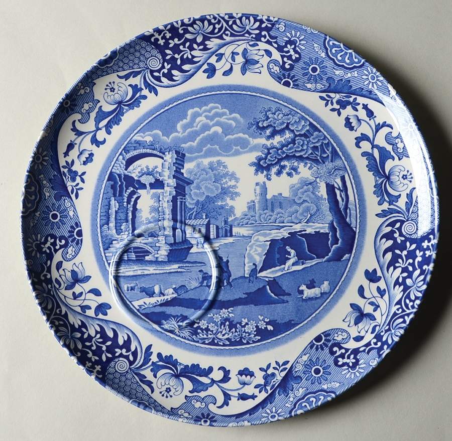 Blue Italian Round Plate for Tea & Toast by Spode-1