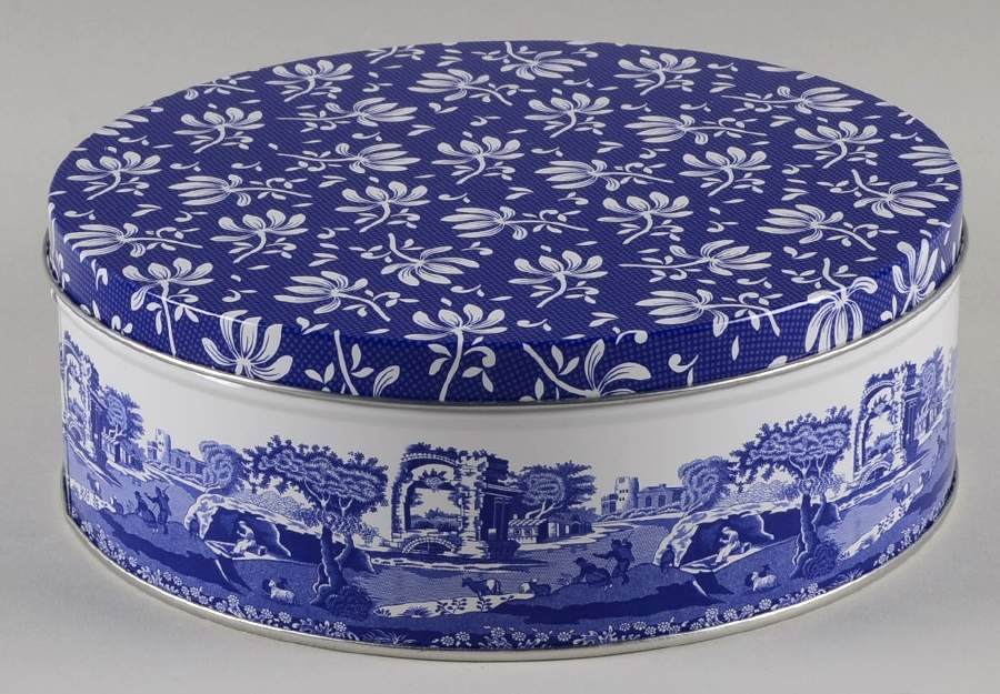 Blue Italian 7" Cake Tin & Lid by Spode-1
