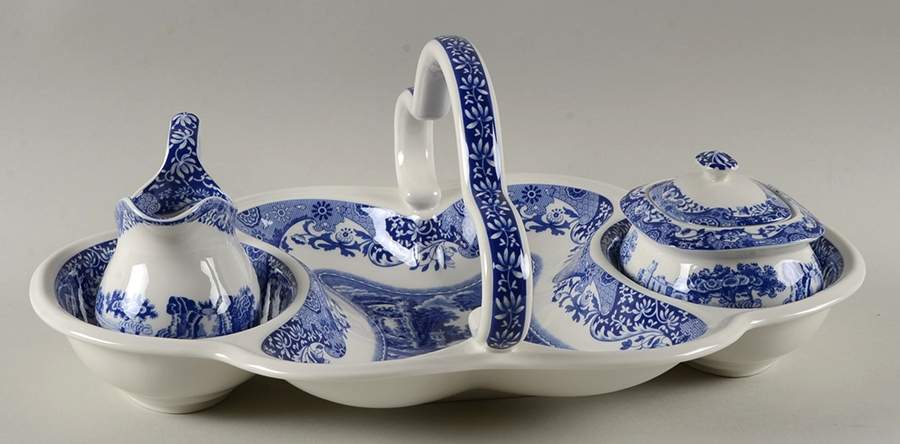 Blue Italian 200 Anniversary Entertainment Basket Set by Spode-1