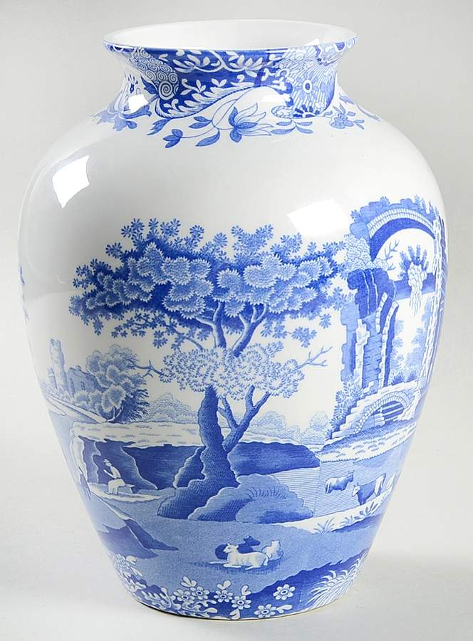 Blue Italian 7" Vase by Spode-1