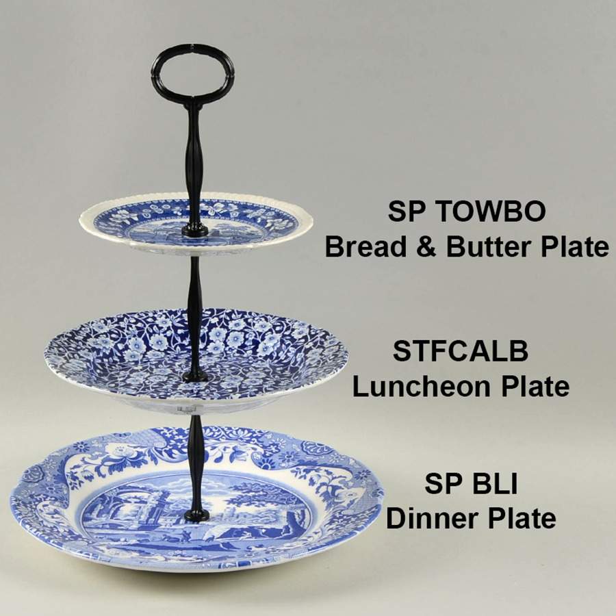 Blue Italian Mixed/Match 3 Tier Serving Tray by Spode-1
