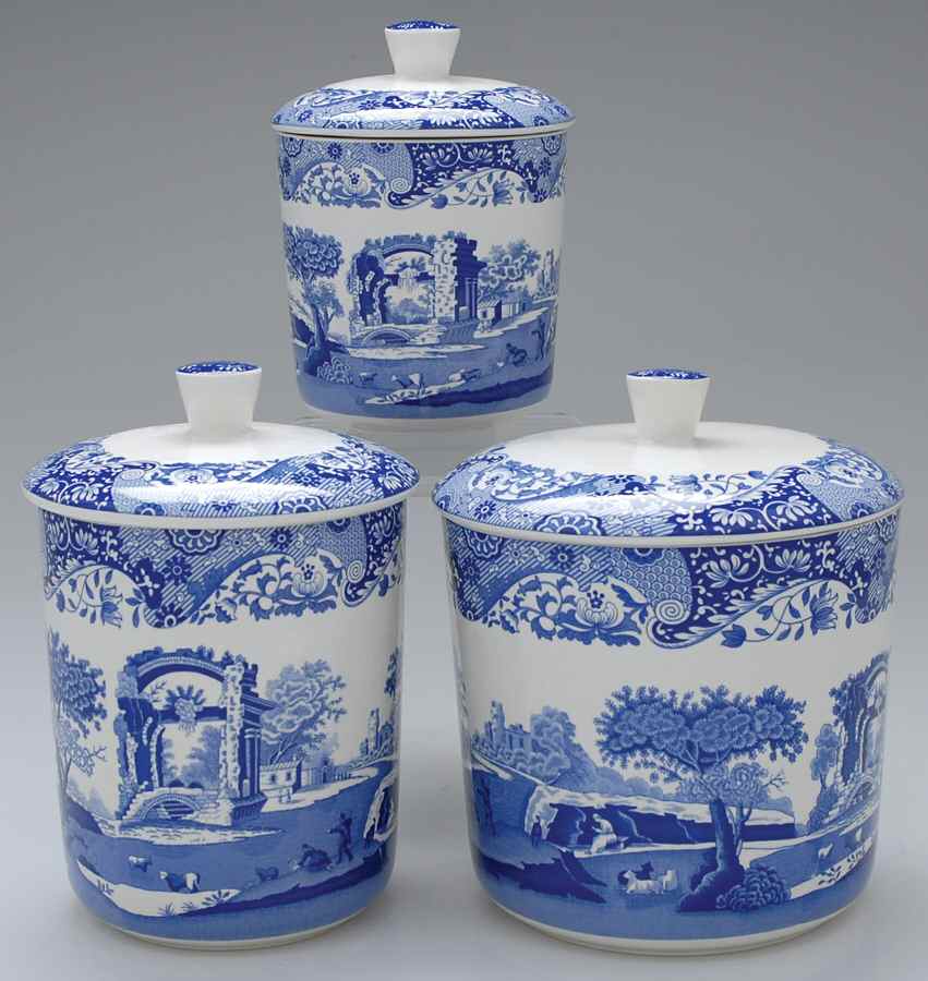 Blue Italian (3 Piece) Canister Set (Box Set) by Spode-1