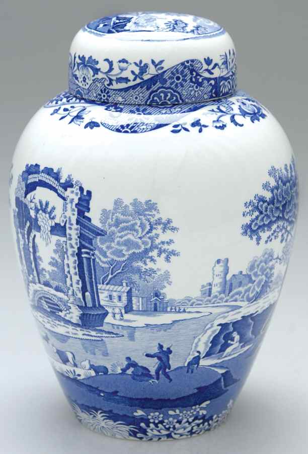 Blue Italian Large Ginger Jar & Lid by Spode-1