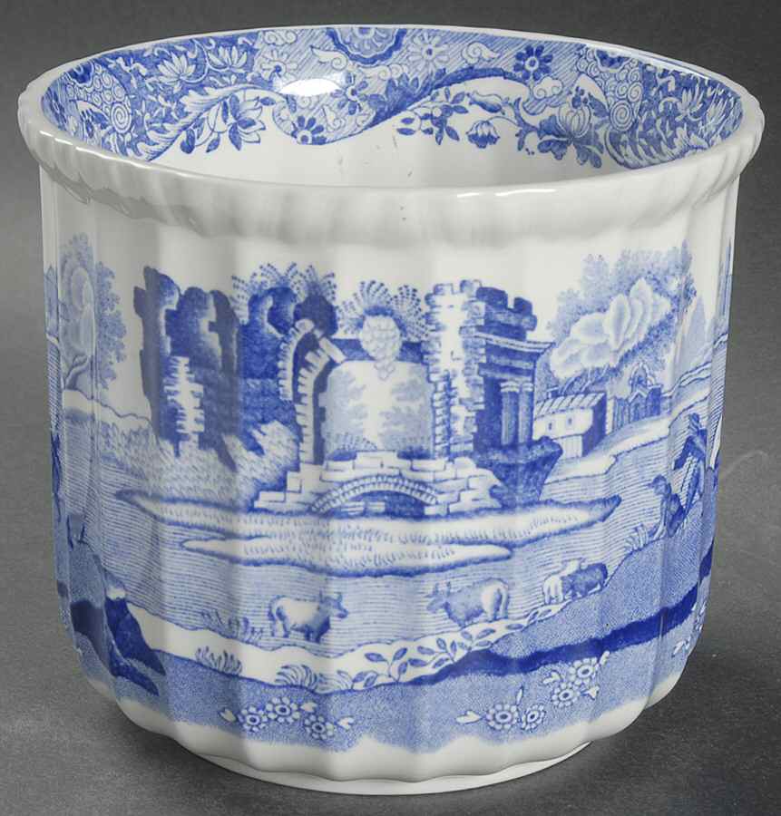 Blue Italian 4" Cachepot by Spode-1