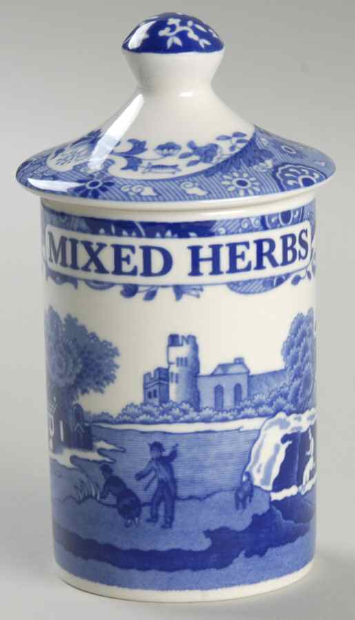 Blue Italian Spice Jar Set Individual Jar & Lid by Spode-1