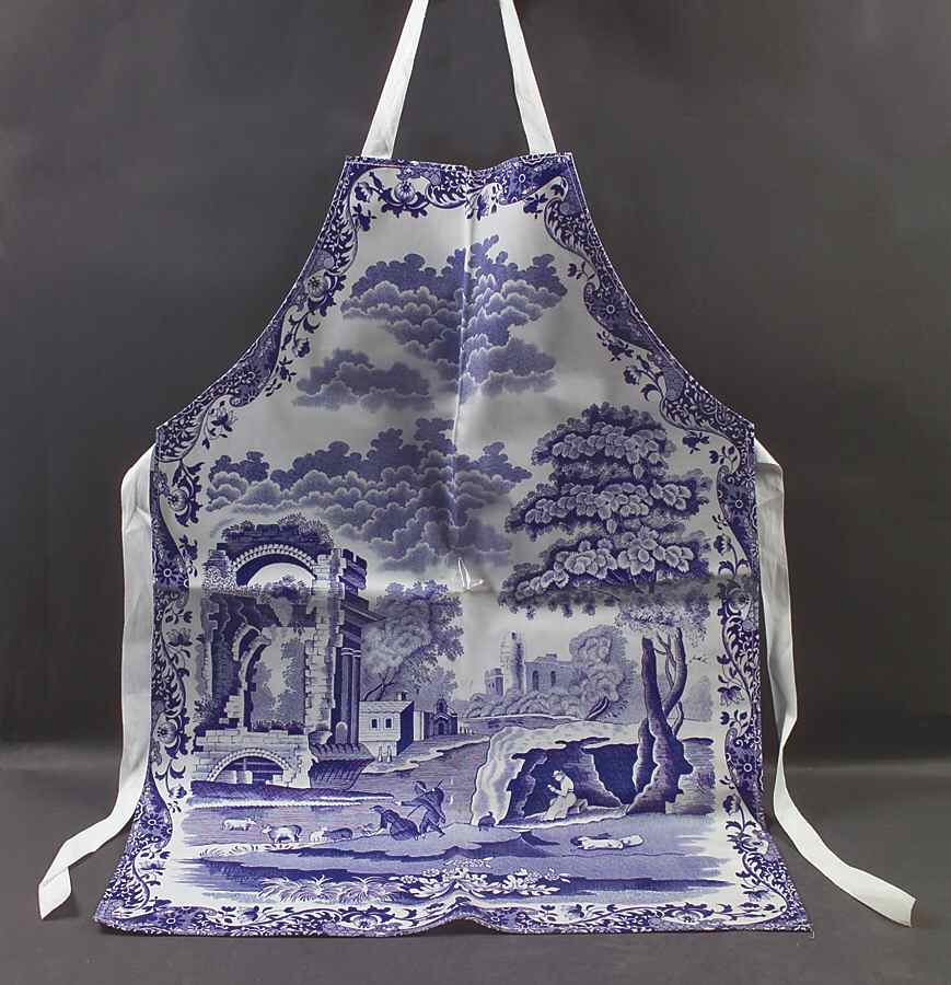 Blue Italian Oil Cloth Kitchen Apron by Spode-1