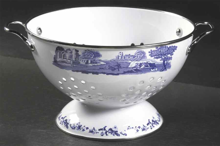 Blue Italian Metal Colander by Spode-1