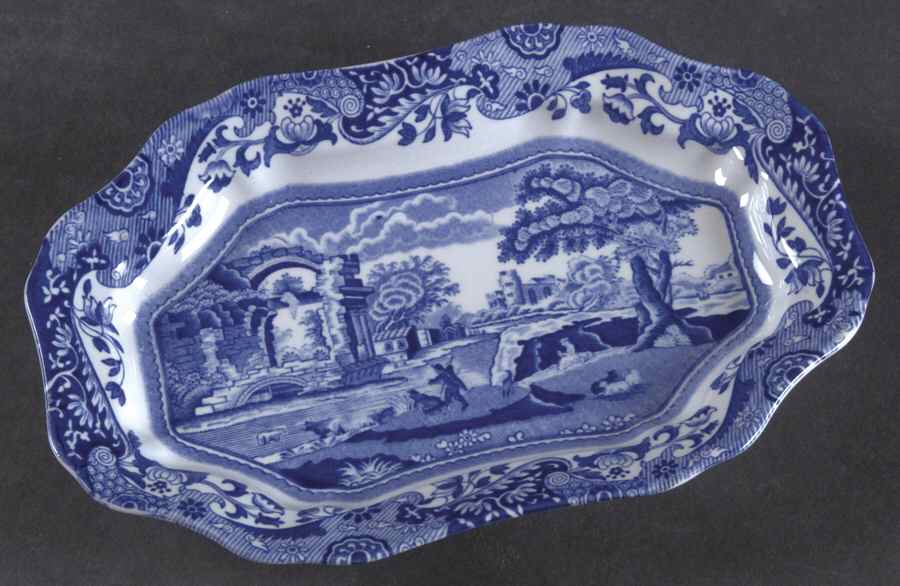 Blue Italian Miniature Oval Serving Platter by Spode-1