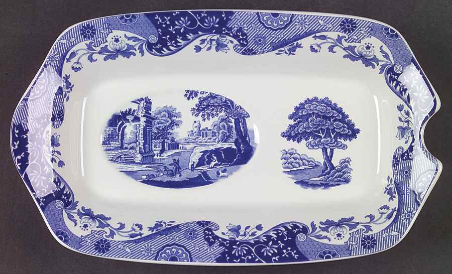 Blue Italian Spoon Rest/Holder (Holds 1 Spoon) by Spode-1