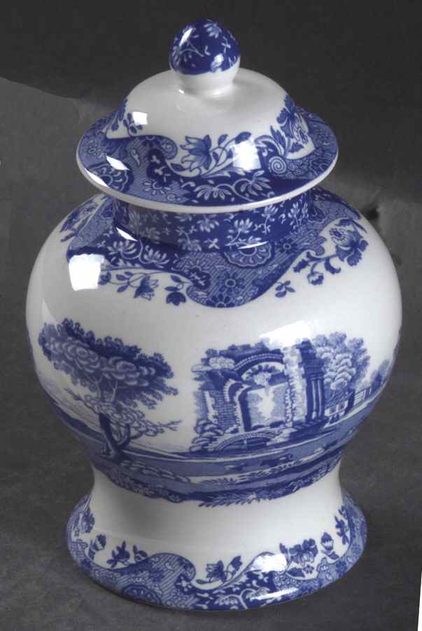 Blue Italian Mini Temple Jar & Lid by Spode-1