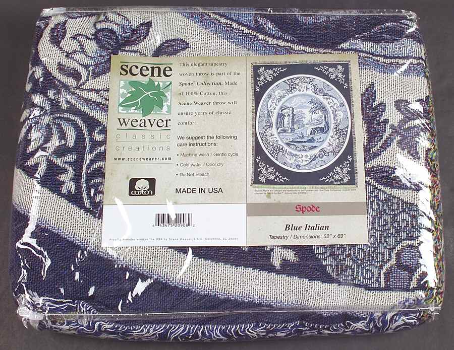 Blue Italian Tapestry Throw by Spode-1