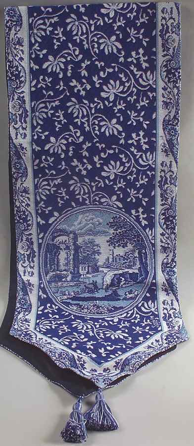 Blue Italian 13" X 72" Tapestry Table Runner by Spode-1
