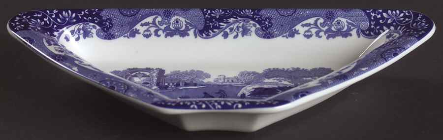 Blue Italian 10" Triangular Serving Bowl by Spode-1