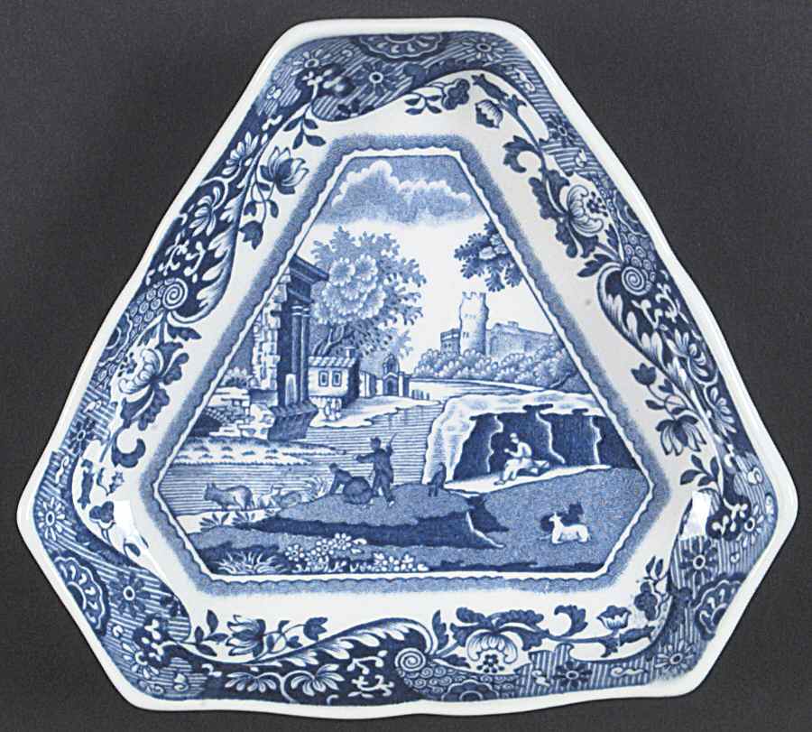 Blue Italian Triangular Tray by Spode-1