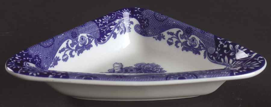 Blue Italian Small Triangular Dish by Spode-1