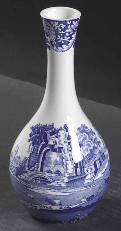 Blue Italian 7" Vase by Spode-1