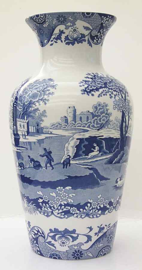 Blue Italian 10" Vase by Spode-1