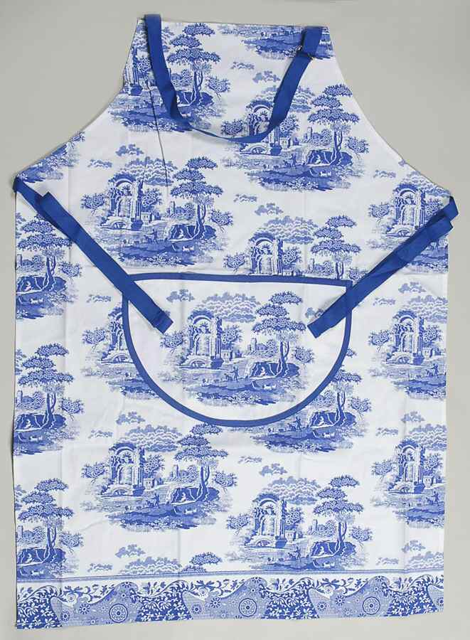 Blue Italian 27" X 37" Cloth Kitchen Apron by Spode-1