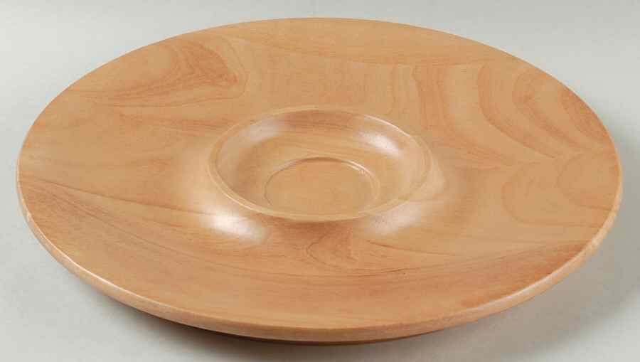 Blue Italian Wood Plate for Chip & Dip by Spode-1