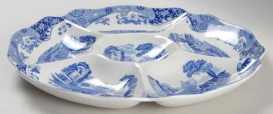 Blue Italian Hors d'Oeuvre Tray by Spode-1