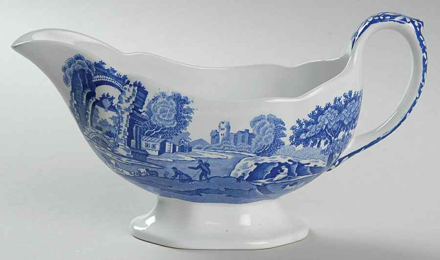 Blue Italian Gravy Boat by Spode-1
