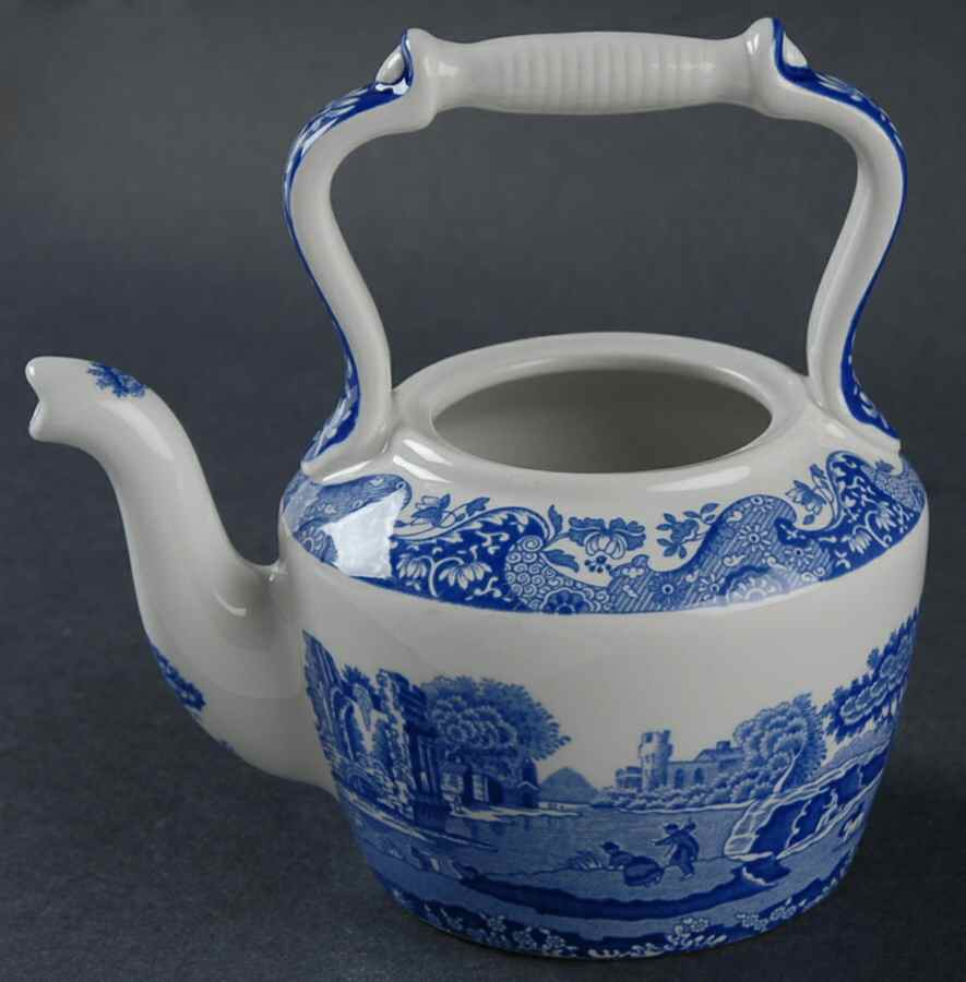 Blue Italian Miniature Kettle No Lid by Spode-1