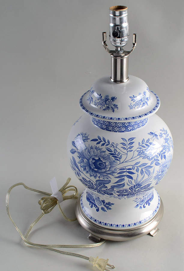 Blue Room Collection Electric Temple Jar Lamp No Shade by Spode-1