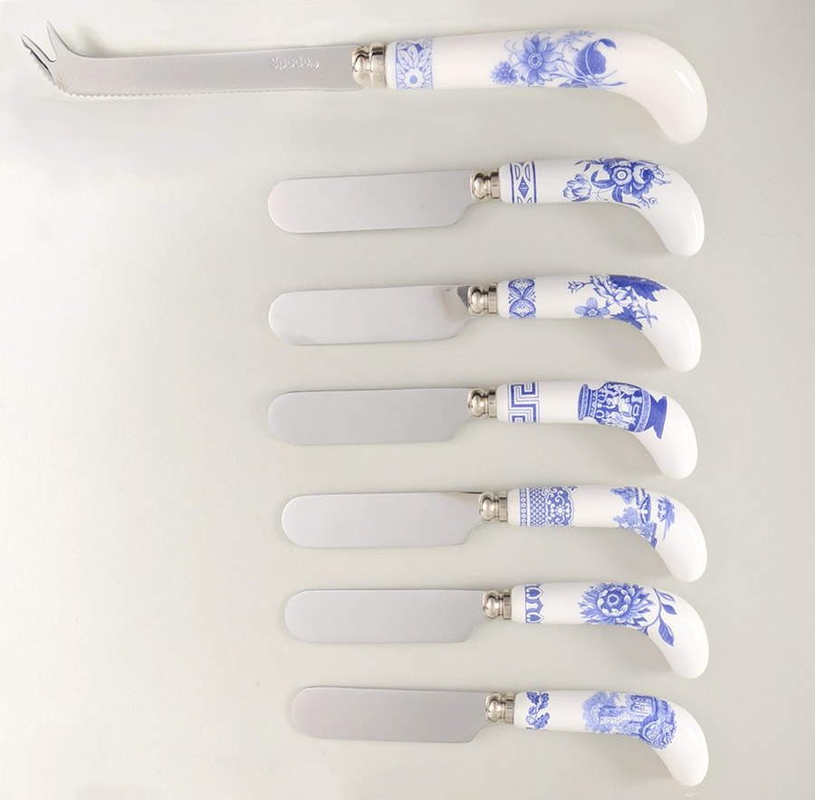 Blue Room Collection (7 Pc) Cheese Knife &  Spreader Set by Spode-1