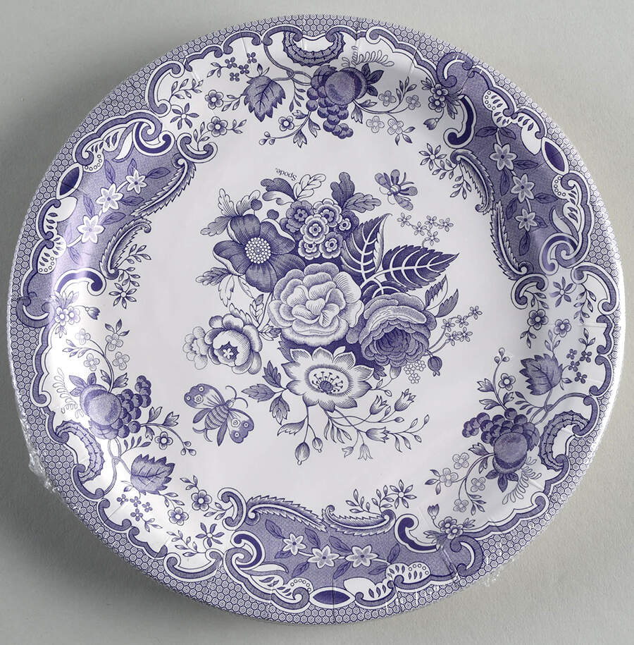 Blue Room Collection (Pack of 16) Paper Luncheon/Dessert Plates by Spode-1