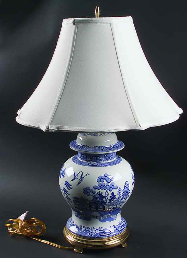 Blue Room Collection Electric Temple Jar Lamp & Shade by Spode-1