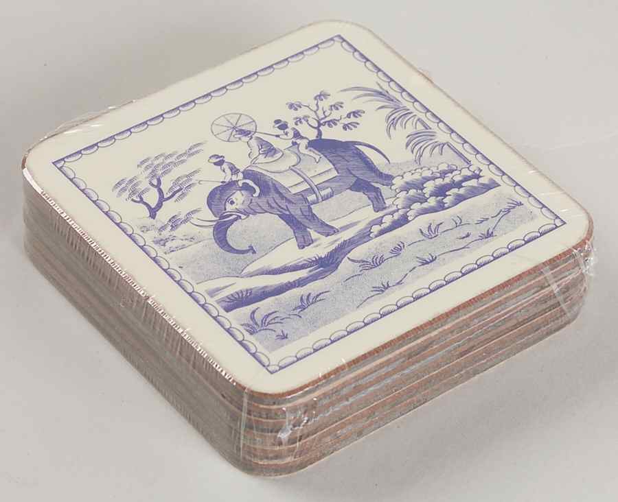 Blue Room Collection Square Corkback Coaster - Set of 6 by Spode-1