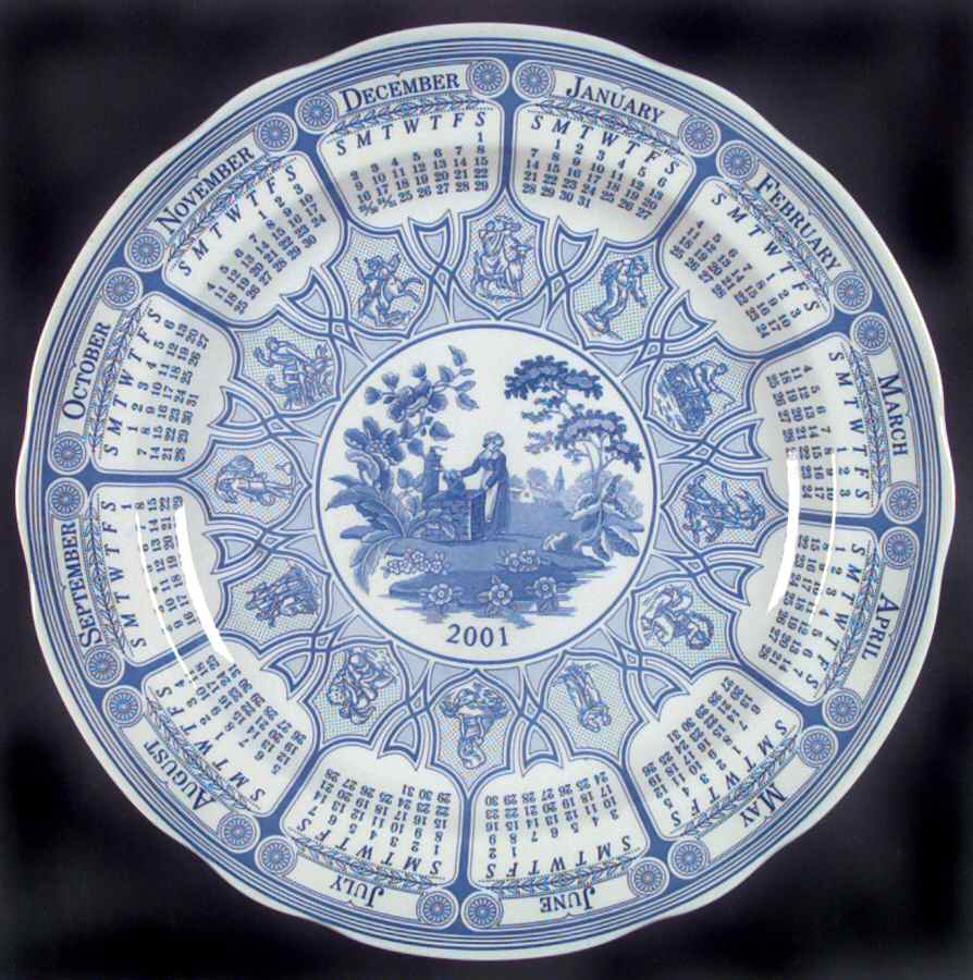 Blue Room Collection "2001" Calendar Plate by Spode-1