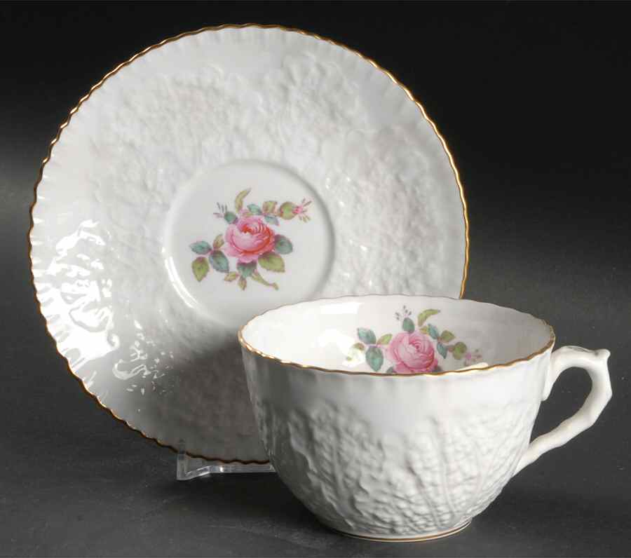 Bridal Rose (Gold Trim) Oversized Cup & Saucer Set by Spode-1