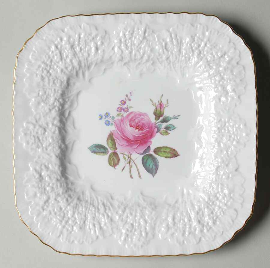 Bridal Rose (Gold Trim) Square Salad Plate by Spode-1