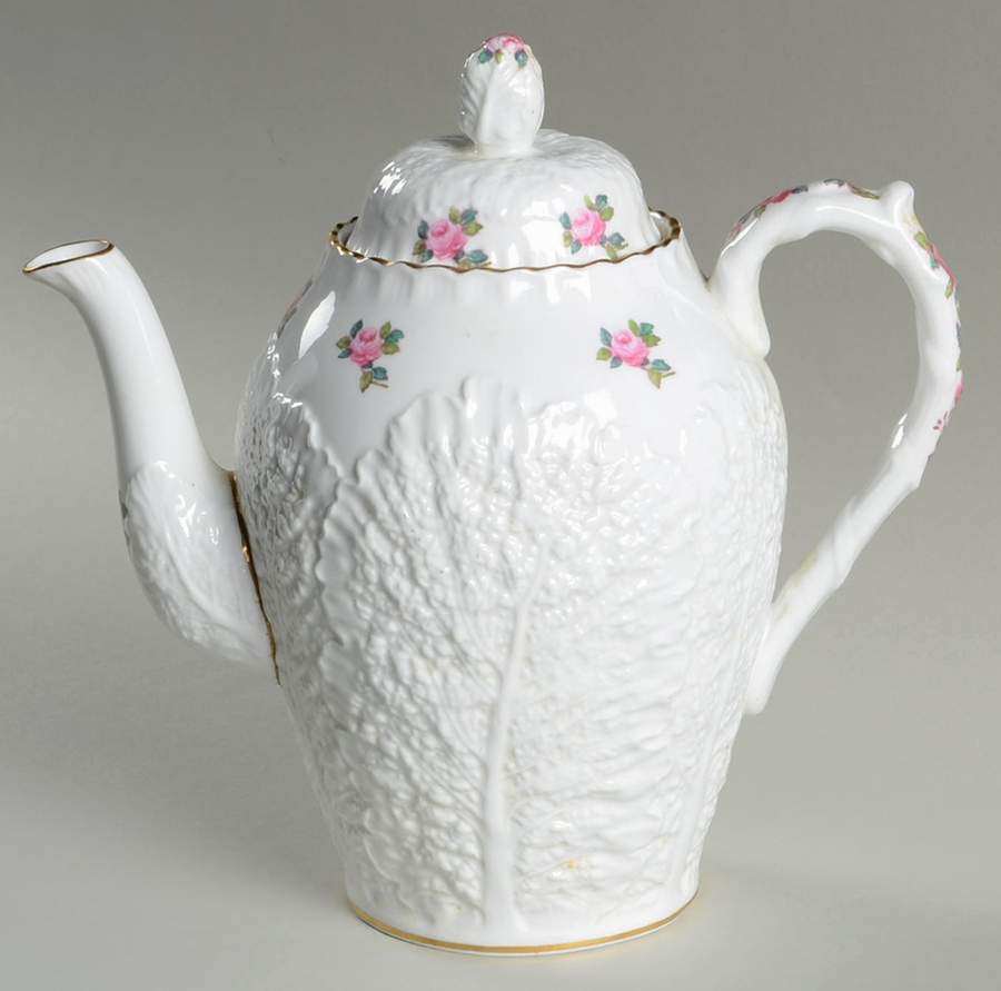 Bridal Rose (Gold Trim) Coffee Pot & Lid by Spode-1