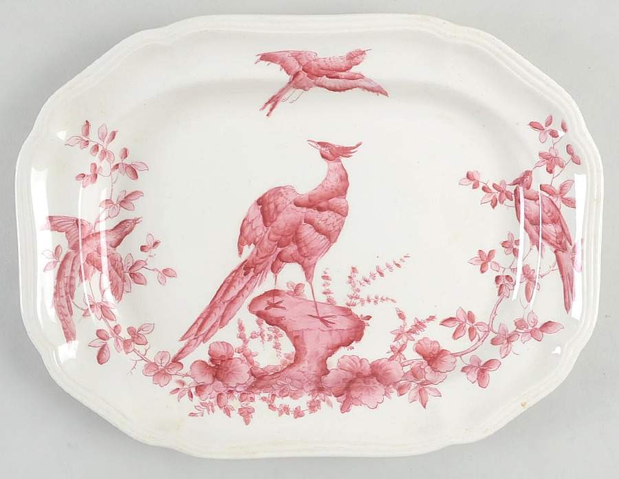 Chelsea Bird Red 10" Oval Serving Platter by Spode-1